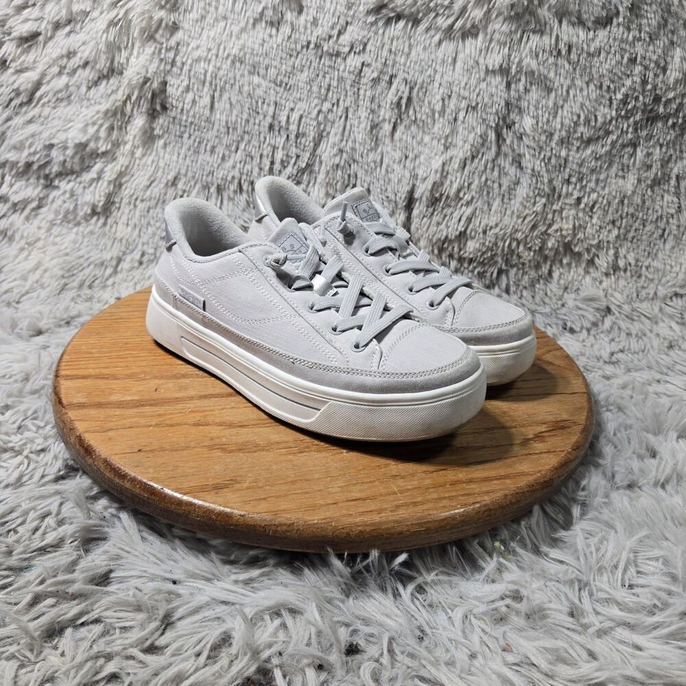 Skechers BOBS Social Slip-Ins Womens Gray Canvas Sneaker Slip On Size 6.5 Comfy
